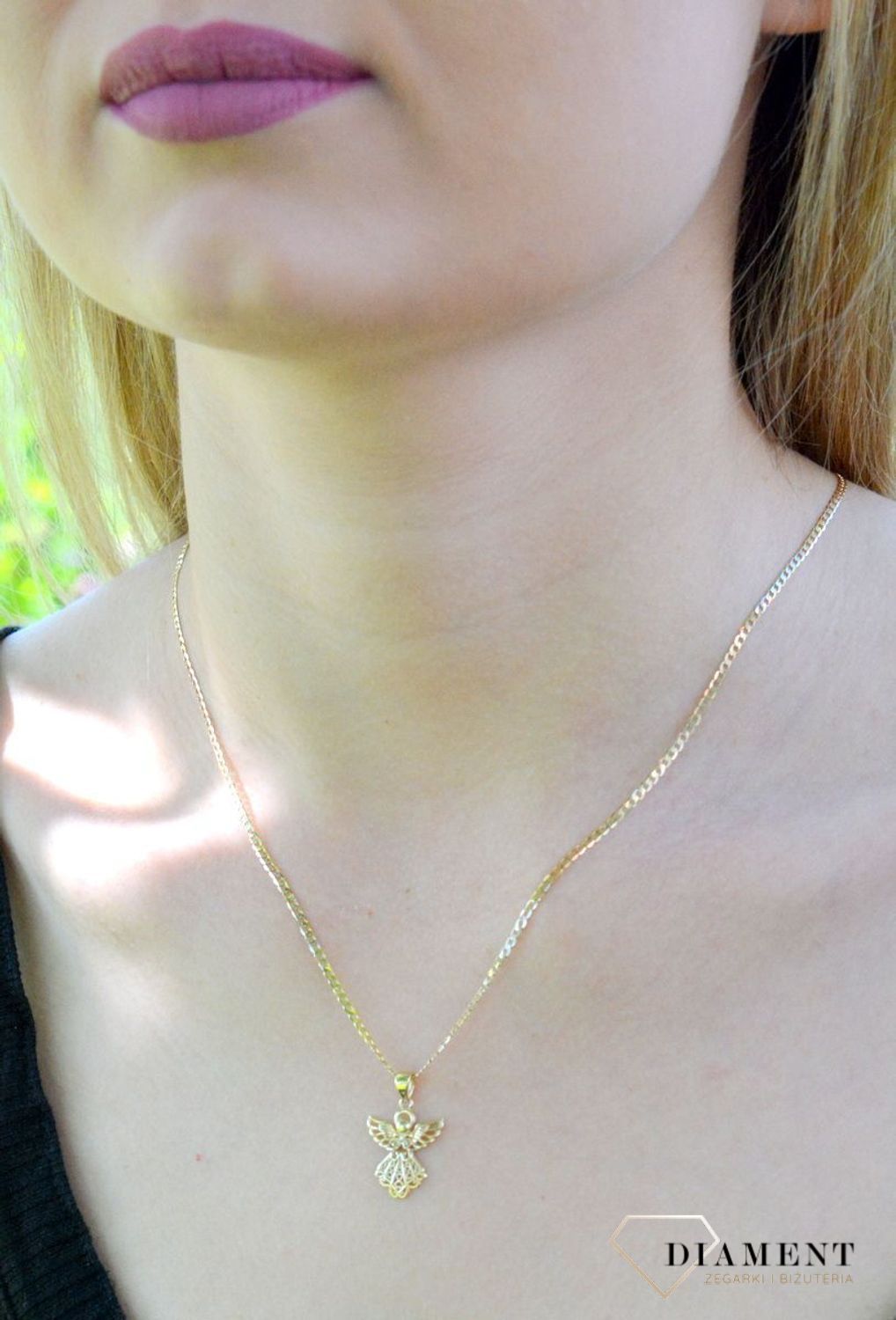 Złota zawieszka aniołek próby 585 ZA 7402 375fg.jpg